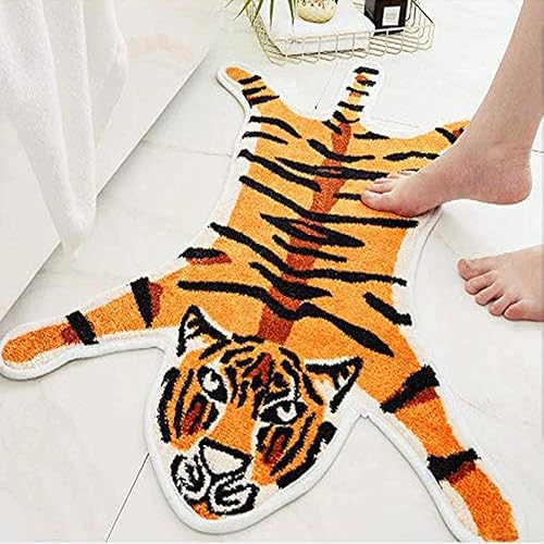 Miniatura 4 de Tapete con estampado de tigre para baño, tapete antideslizante de tigre, tapete absorbente para la bañera para decoración del hogar pequeño,