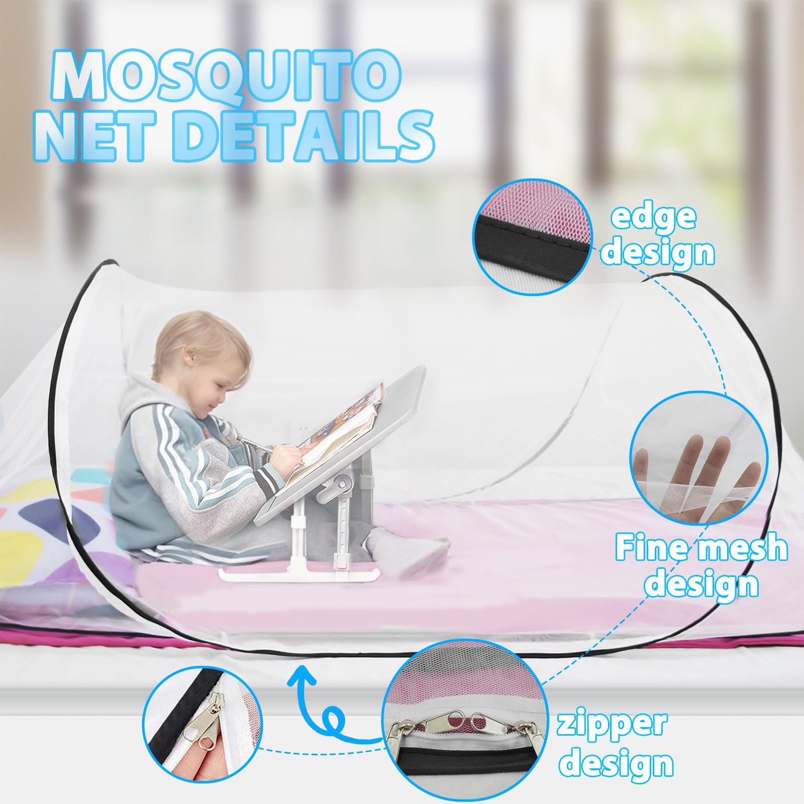 Moskitonetz Pop Up, 200 x 80 x 56 cm Faltbares Mückennetz, Tragbares Campingzelt Moskitonetz Bett für Bett, Reisen,Outdoor Campin Bequem, Schnell und Tragbar