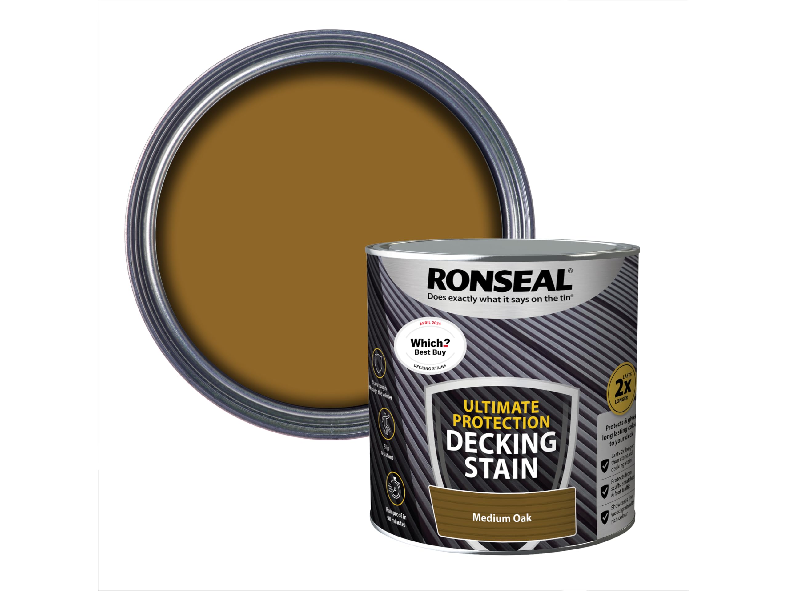 Ronseal 39114 Ultimate Protection Decking Stain Medium Oak 2.5 litre