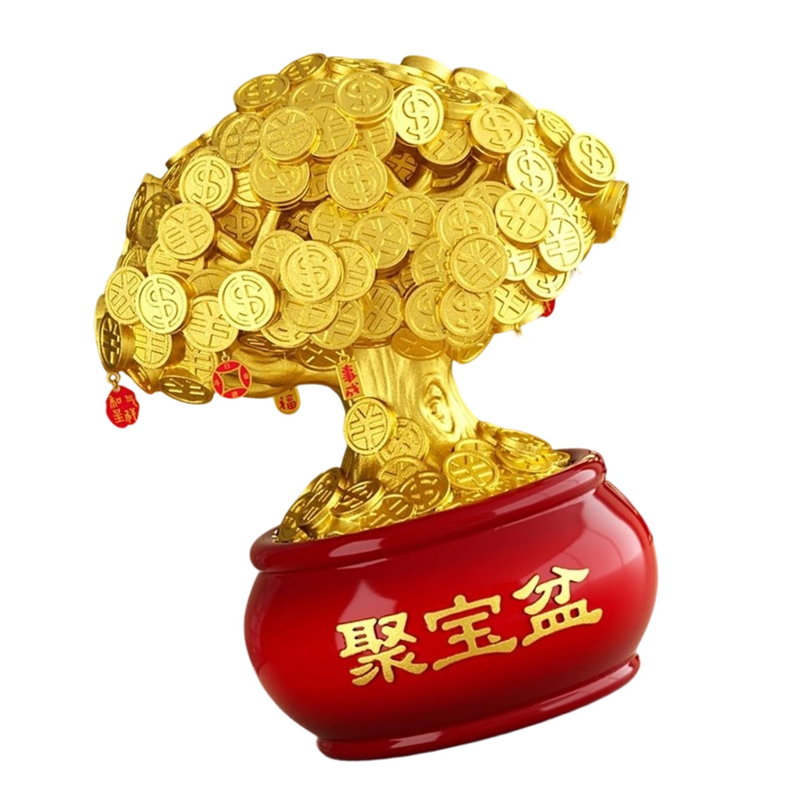 ordinarYone Treasure Bowls With Coin Trees Resins Figurine For Home Decoration Giving