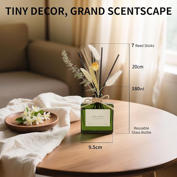 Reed Diffuser, 180 ml Jasmine Lily Scented for 120 Days
