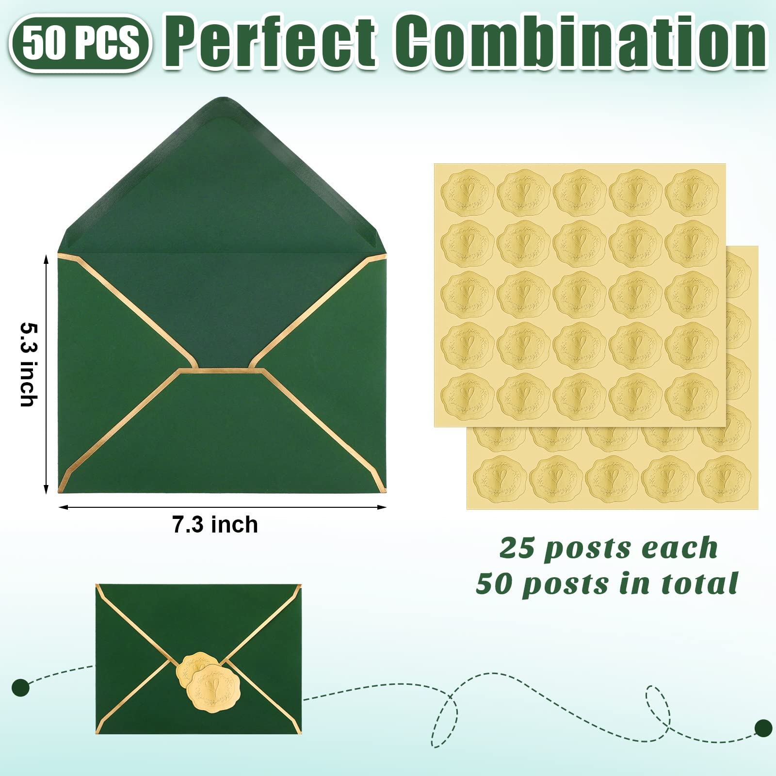 Snapklik.com : 50 Pcs A7 Envelopes 5 X 7 Card Envelopes V Flap Mailer