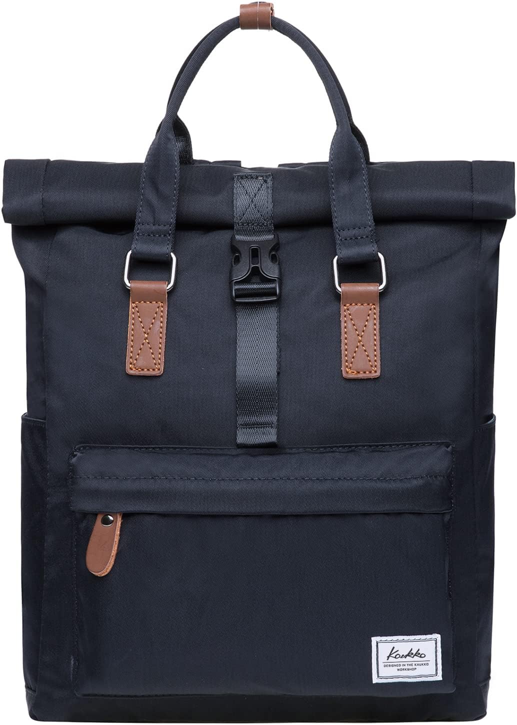KAUKKO Stylish Oxford Fabric Backpack Travel Rucksack lightweight Hiking Bag Satchel (47black)
