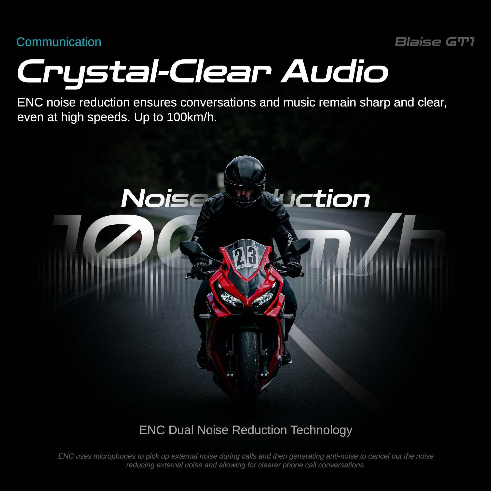 Blaise GT1 - Casco da moto con cuffie Bluetooth, citofono 2 piloti con sistema di comunicazione per condividere la musica, IPX6, impermeabile, colore: viola e nero
