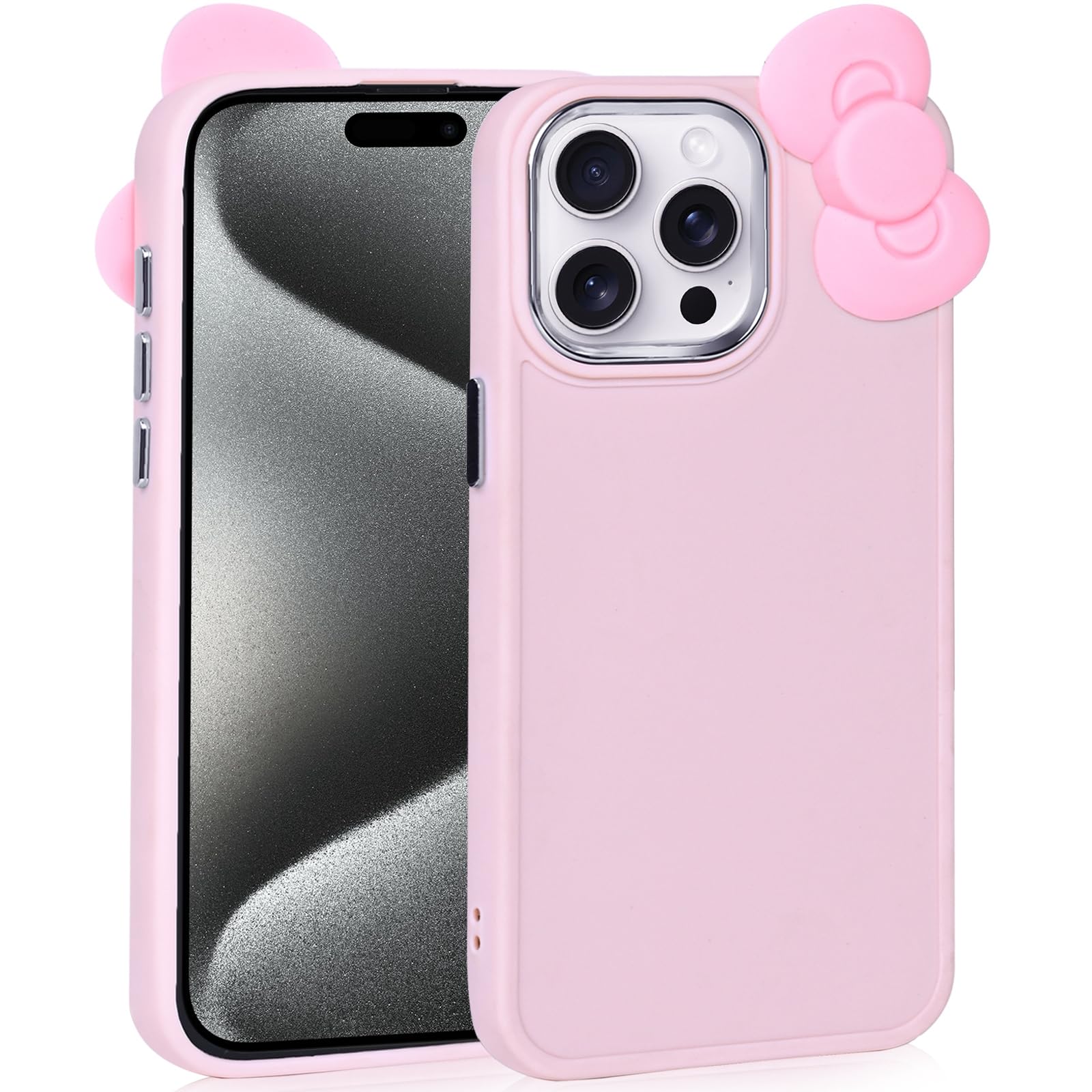Kaislandy Compatible with iPhone 13 Pro Case, Cute 3D Bowknot Design Soft Silicone Shockproof Cover for iPhone 13 Pro 6.1