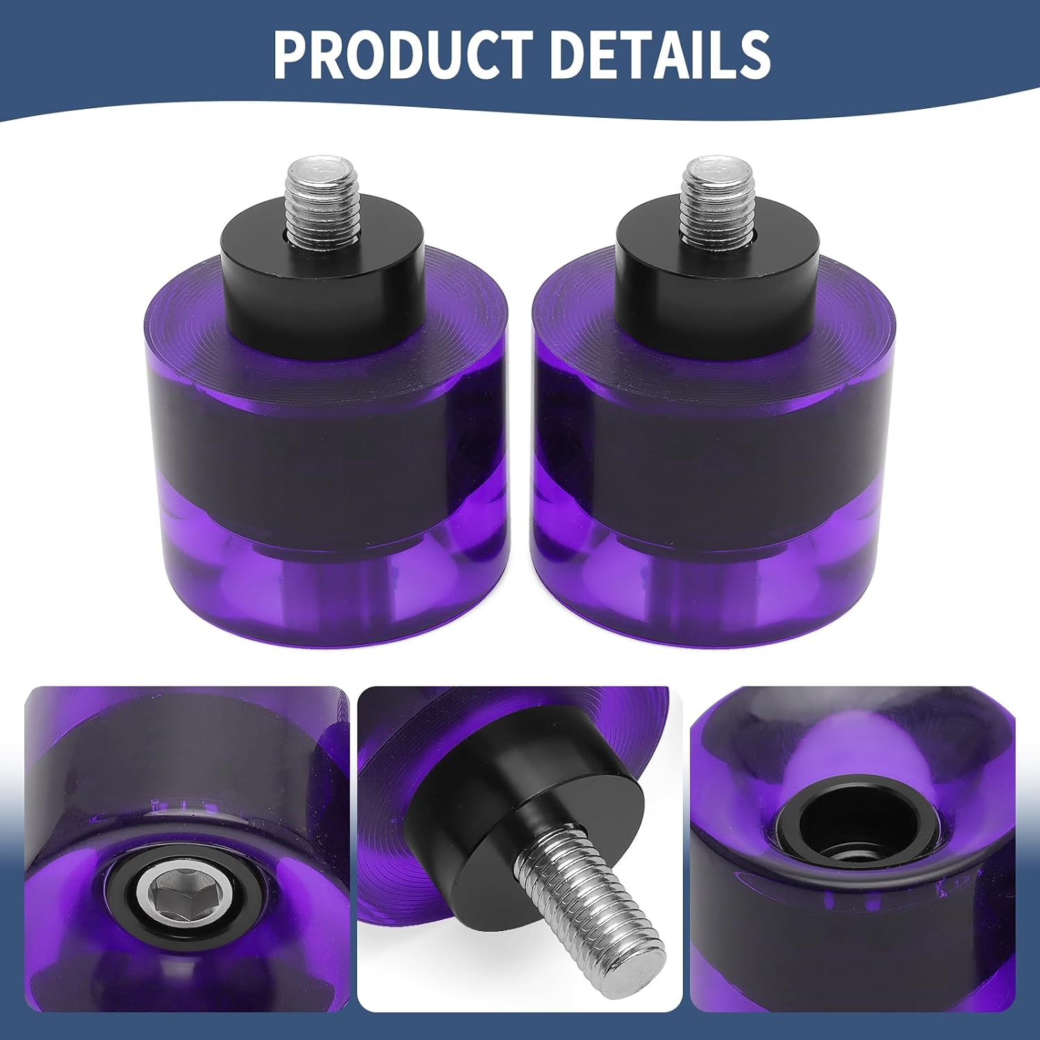 Motorcycle Decorative Wheel M12 Screw Crash Protector Rotatable End Sliders Fit for Harley 1997-2025 Touring Street Glide Road Glide Road King Electra Glide 2018-2024 Softail Street Bob (Purple)