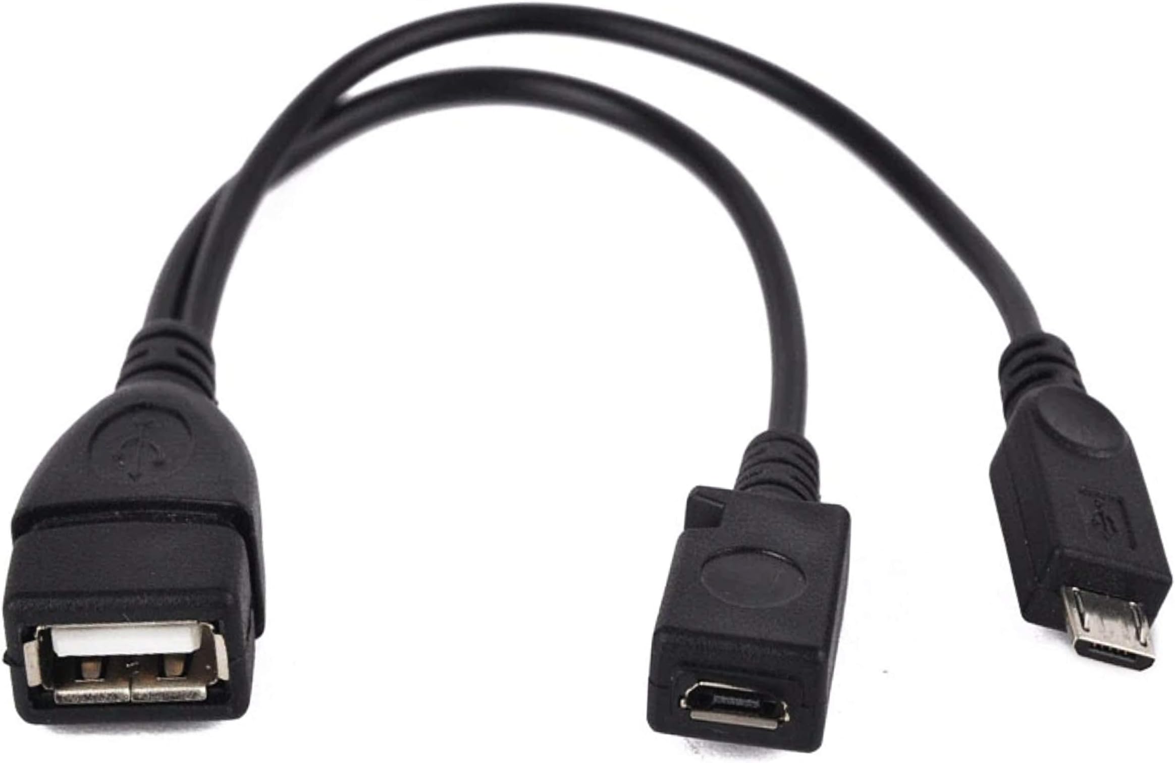 Fire TV Stick Amazon Upgraded USB 2 in 1 Micro Y Splitter Cable, USB 2.0 Male to Micro USB Female with Hosting to Power up OTG Device not for Charging Phone (OTG-V8 Micro)