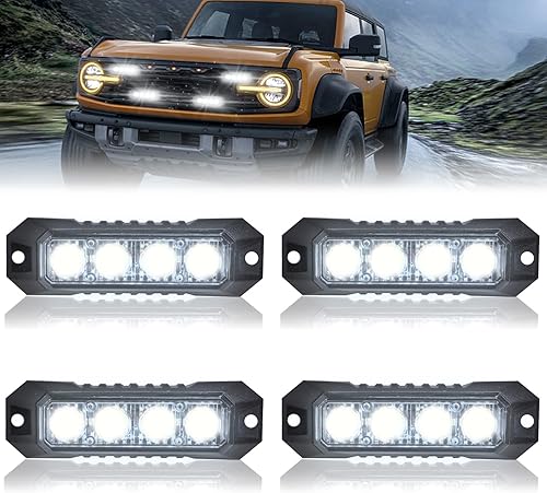 Miniatura 1 de 4 luces estroboscópicas para camiones, función de sincronización, luces de emergencia para vehículos, luces intermitentes, 4 luces LED