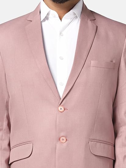 TAHVO Men's Cotton Blend Single Breaster Notch Lapel Blazer