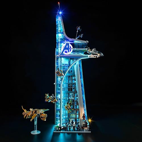 Hilighting Kit de luz LED mejorado para Lego Avengers Tower Battle Building Toy Set, compatible con Lego 76269 (modelo no incluido)