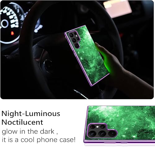 Miniatura 4 de GUAGUA Funda compatible con Samsung Galaxy S22 Ultra 5G de 6.8 pulgadas que brilla en la oscuridad, nebulosa espacial, luminosa, delgada, funda