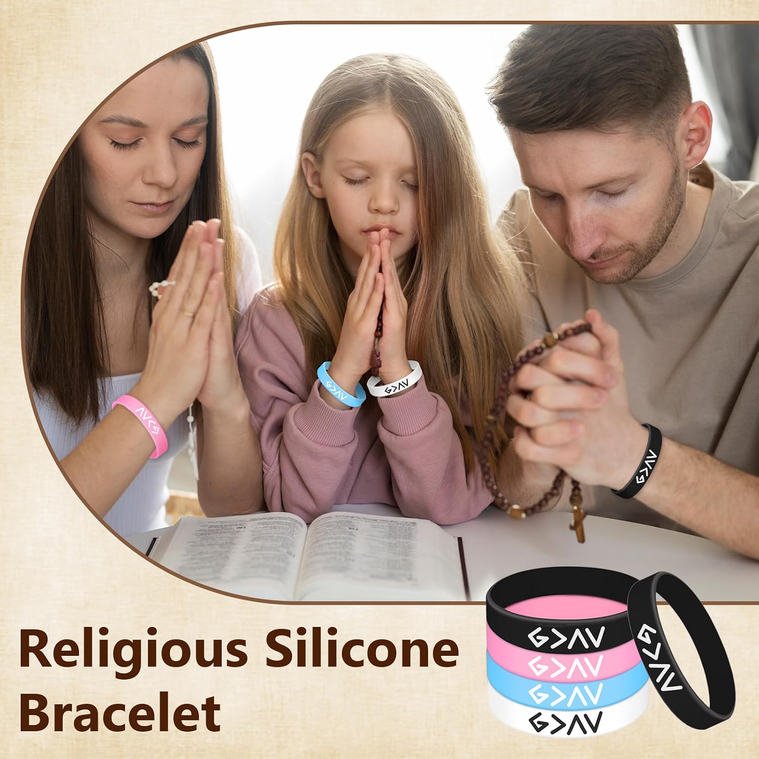 4PCs Easter Bible Verse Wristband Bracelets, God is Greater than the Highs and Lows Scripture Christian Bracelets Bulk for Women Men, Jesus Silicone Bracelet Gifts for Easter Carnival Party