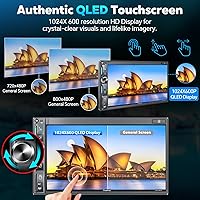 Vista 9 de SJoyBring Estéreo de auto de doble DIN de 7 pulgadas con Apple CarPlay inalámbrico y Android Auto, pantalla táctil QLED, Bluetooth, cámara