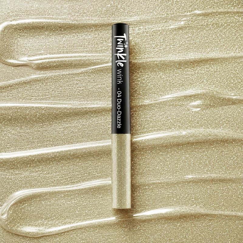 Image of MARS Twinkle Wink Glitter Eyeliner (1.6 ml) (04-DUO-DAZZLE) | Long-Lasting Sparkle Liquid Liner | Smudge-Proof, Quick-Dry Eye Makeup for Party, Wedding & Festival