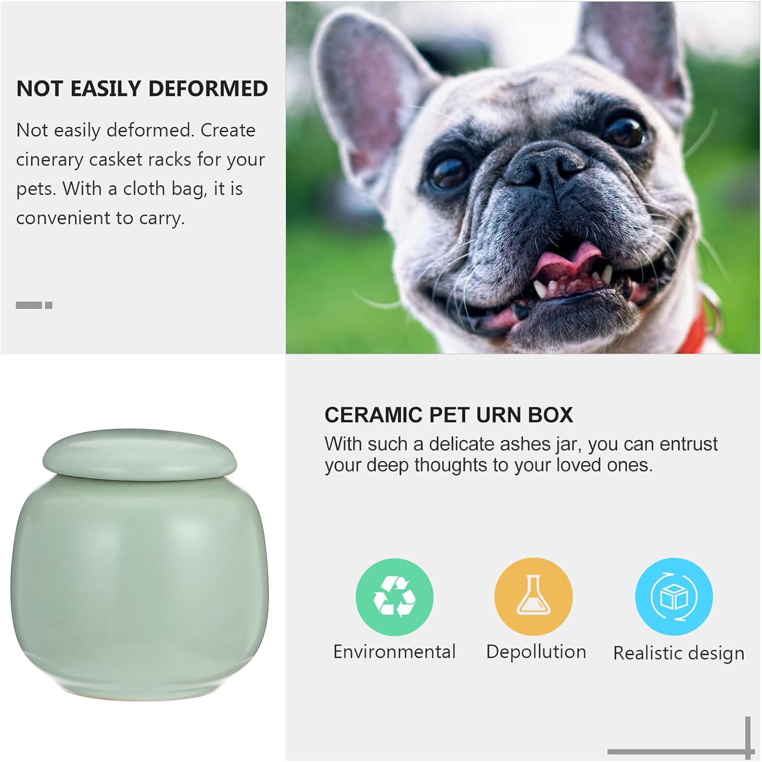 Mini Ceramic Pet Ashes Urn 100ml Round Keepsake Cinerary Jar with Lid for Pet Funeral Memorial and Cremation Storage