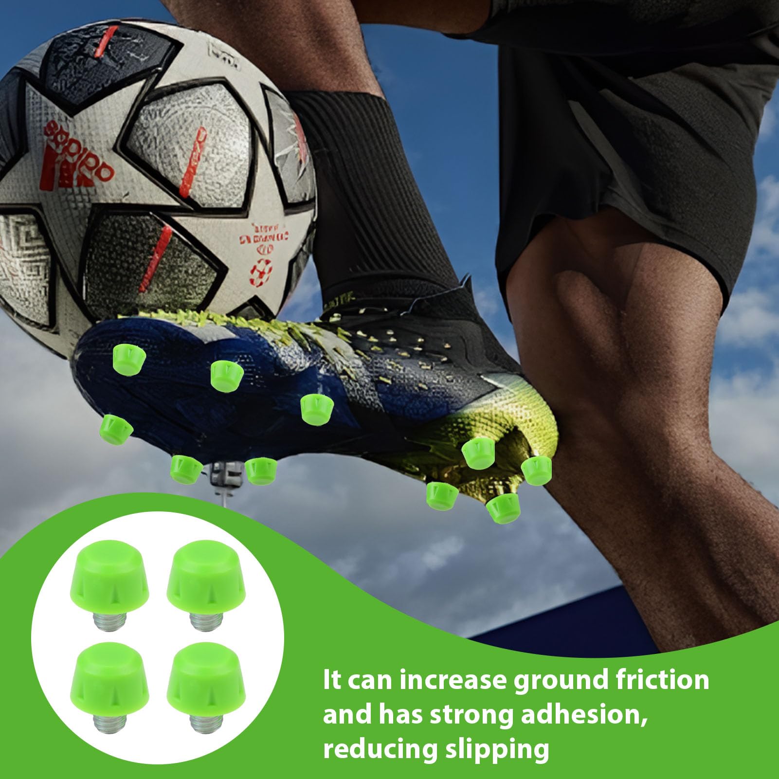 12 Piezas Tacos de Fútbol para M6, Tacos de Goma,Tacos de Repuesto para Fútbol de Hombre,para Botas de Fútbol, 8/11mm, Verde