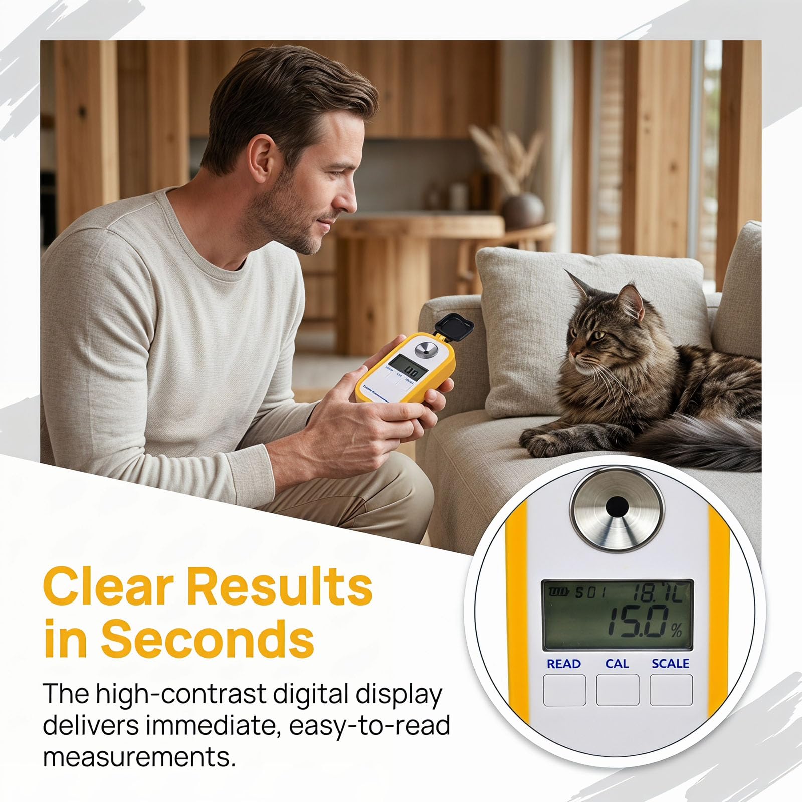 Refractómetro digital, hidrómetro de orina animal, medición de proteínas de suero de gravedad específica para orina, para perros y gatos veterinarios