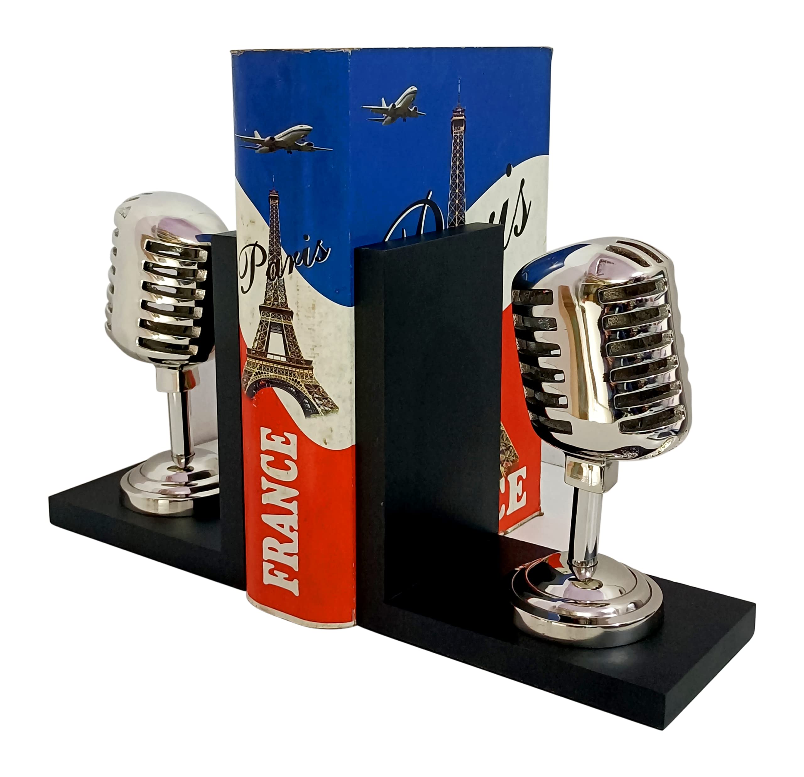 Extreme Karigari Microphone Shape Book End | Show Piece Model | Book Shelve | Book Holder | Table Decor for Music Lovers and Singers (Mic Shape) 3