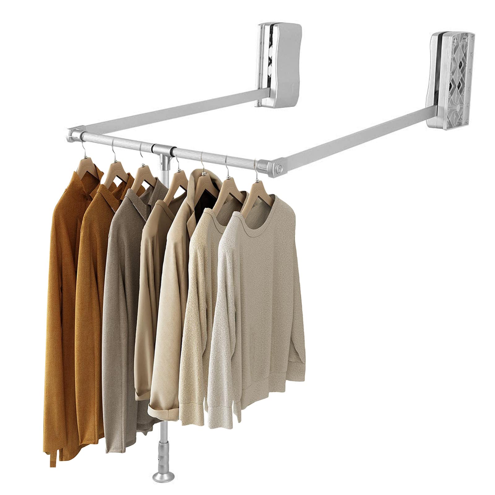 Alvinlite Adjustable Closet Rod - Heavy Duty Retractable/Sliding Hanging Bar For Wardrobe