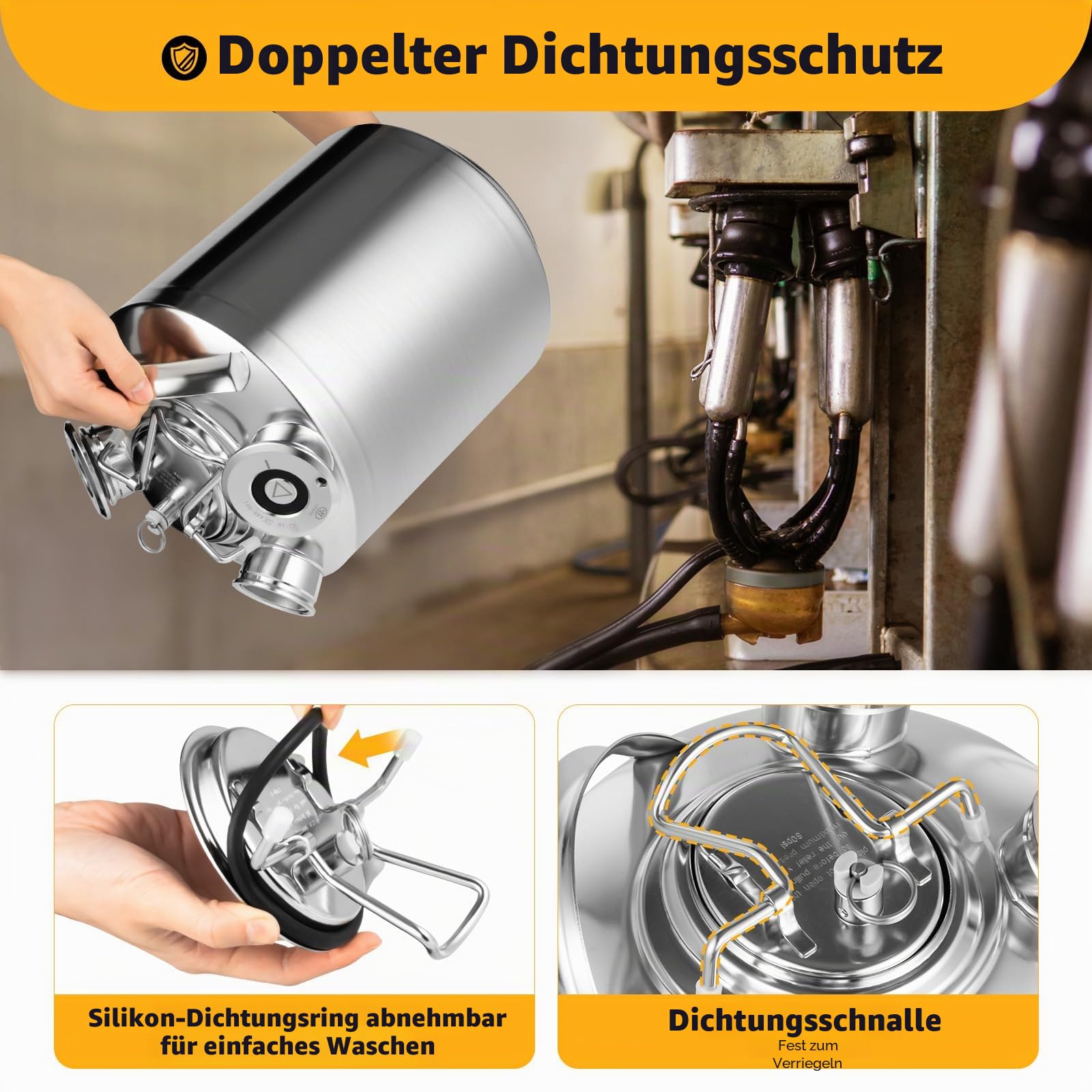 10-Liter-Keg-Reinigungsfass Edelstahl-Bierreinigungsbehälter 3 Kopfhähne Reinigungsfass für Keg-Zapfanlagen