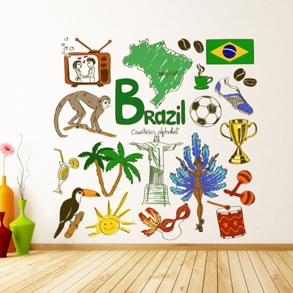Décoration murale mariage Brésil avec sticker vinyle amovible