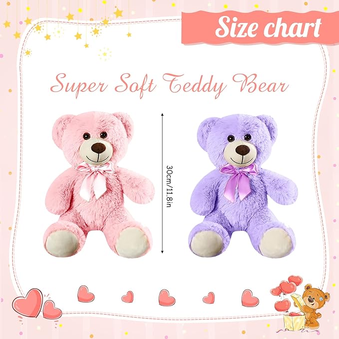 Skylety 10 Osos de Peluche Rellenos Varios Colores 25-35 cm miniatura 3