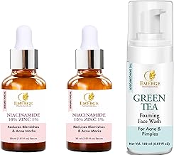 10% Niacinamide Serum & Green Tea Foaming Face Wash Combo | Pore Minimizing, Oil Control & Skin Brightening Skincare Set | Clear, Balanced, Radiant Skin | Daily Use for All Skin Types