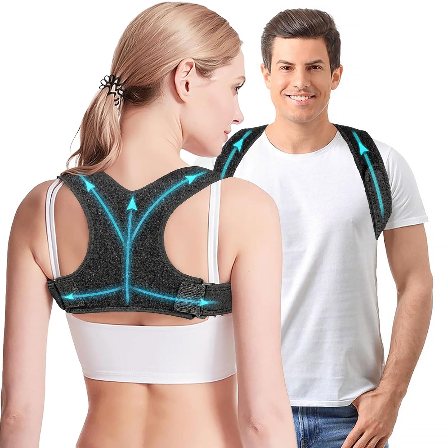 Posture Corrector for Women & Men,Breathable & Adjustable Back Posture Corrector,Invisible Upper Back Brace Support and Providing Pain Relief from Neck, Back and Shoulder,Pain Relief from Bad Posture