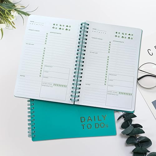 Miniatura 10 de UtyTrees Planificador diario sin fecha: 7.3 x 9.6 pulgadas, 144 páginas, agenda diaria de tareas pendientes, diario con planificador de comidas