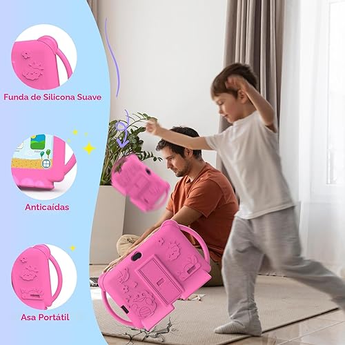 Miniatura 7 de PEICHENG Tableta para Niños de 7 Pulgadas Android 12.0 para Niños Pequeños, 4GB RAM 32GB ROM Bluetooth Pantalla IPS Control Parental Cámara Dual