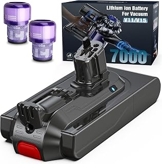 V11 Akku, morpilot 25.2V 7000mAh Ersatzakku für SV15/SV16/V11 Outsize/Absolute Extra/Absolute Pro/Fluffy Extra/Toque Drive/Animal Cordless Stick mit 2 Stück Filtern