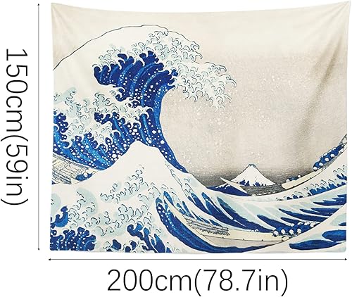 Miniatura 7 de Berkin Arts Tapiz decorativo artístico con diseño de paisaje para colgar en la pared, telón de fondo estético, pintura clásica, retrato para sala de