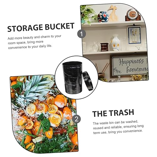 Miniatura 5 de Zerodeko Cubo de basura grande de mármol de 25 galones para oficina, mármol, baño, basura, cubo de basura grande