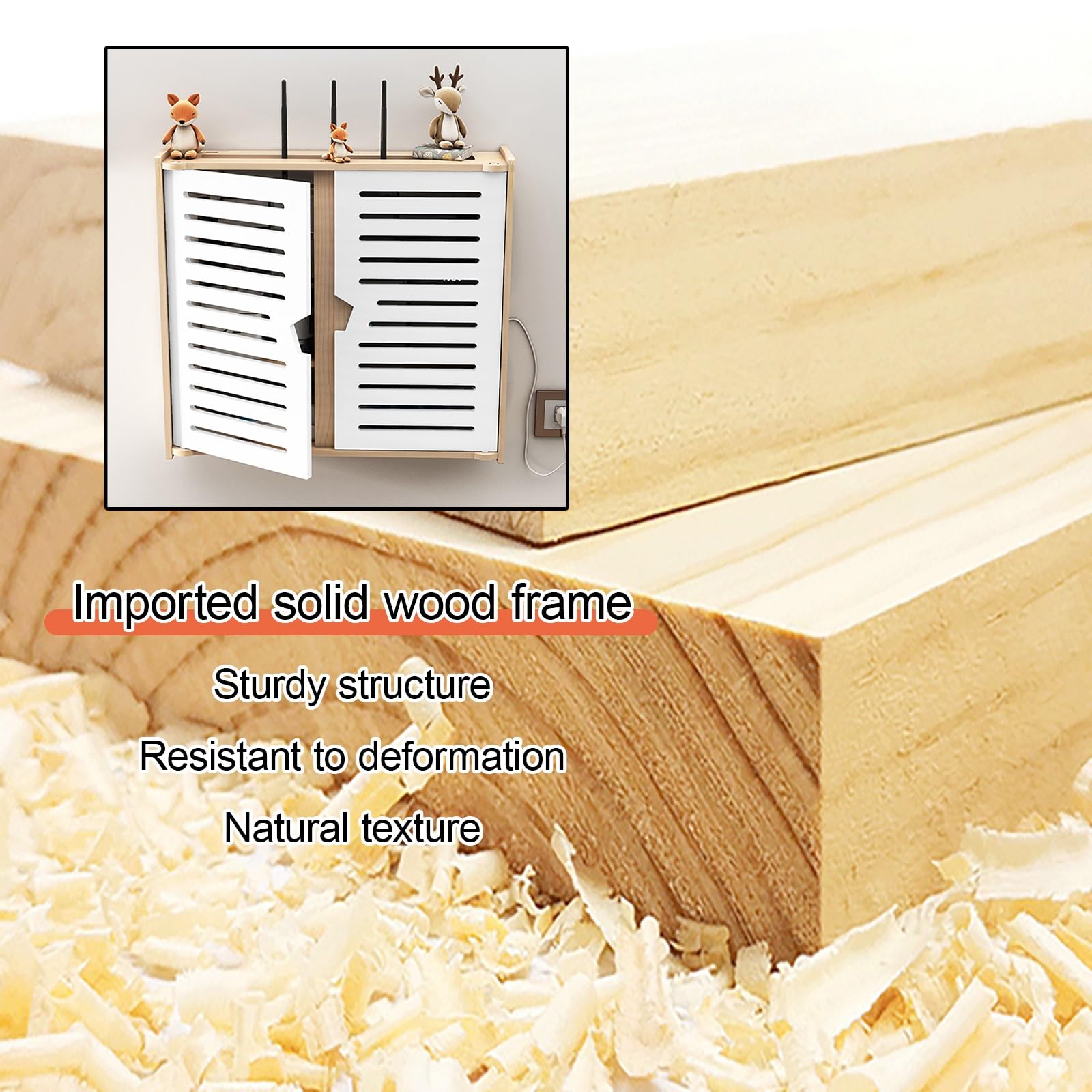 Étagère murale pour routeur WiFi, boîte de rangement et armoire en bois, solution de gestion des câbles, assemblage facile
