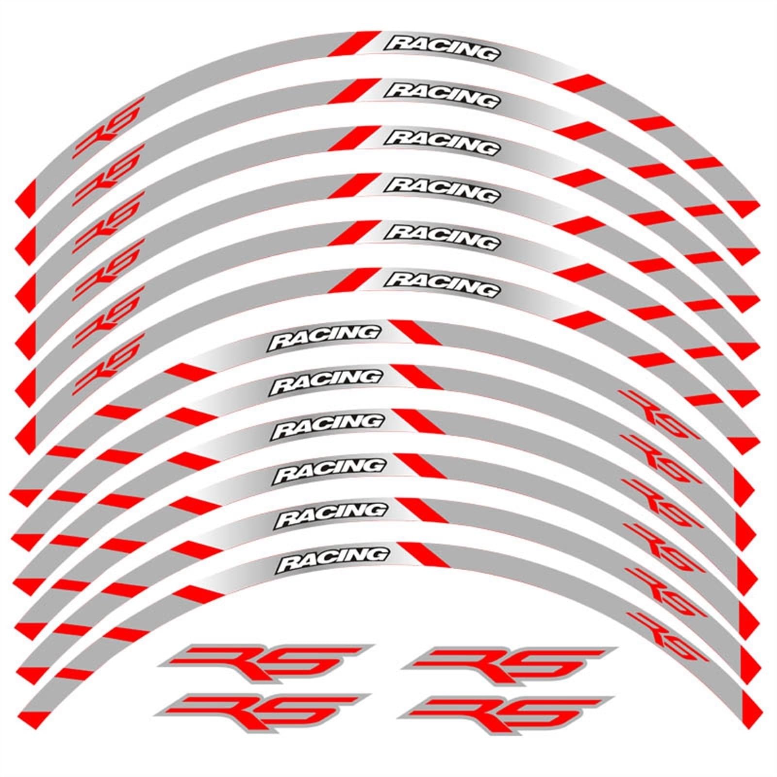 Motorcycle Reflective Decals Wheels Moto Rim Stickers Decoration Styling Sticker for Aprilia RS Rs125 Rs 125 Decorative(Color7)