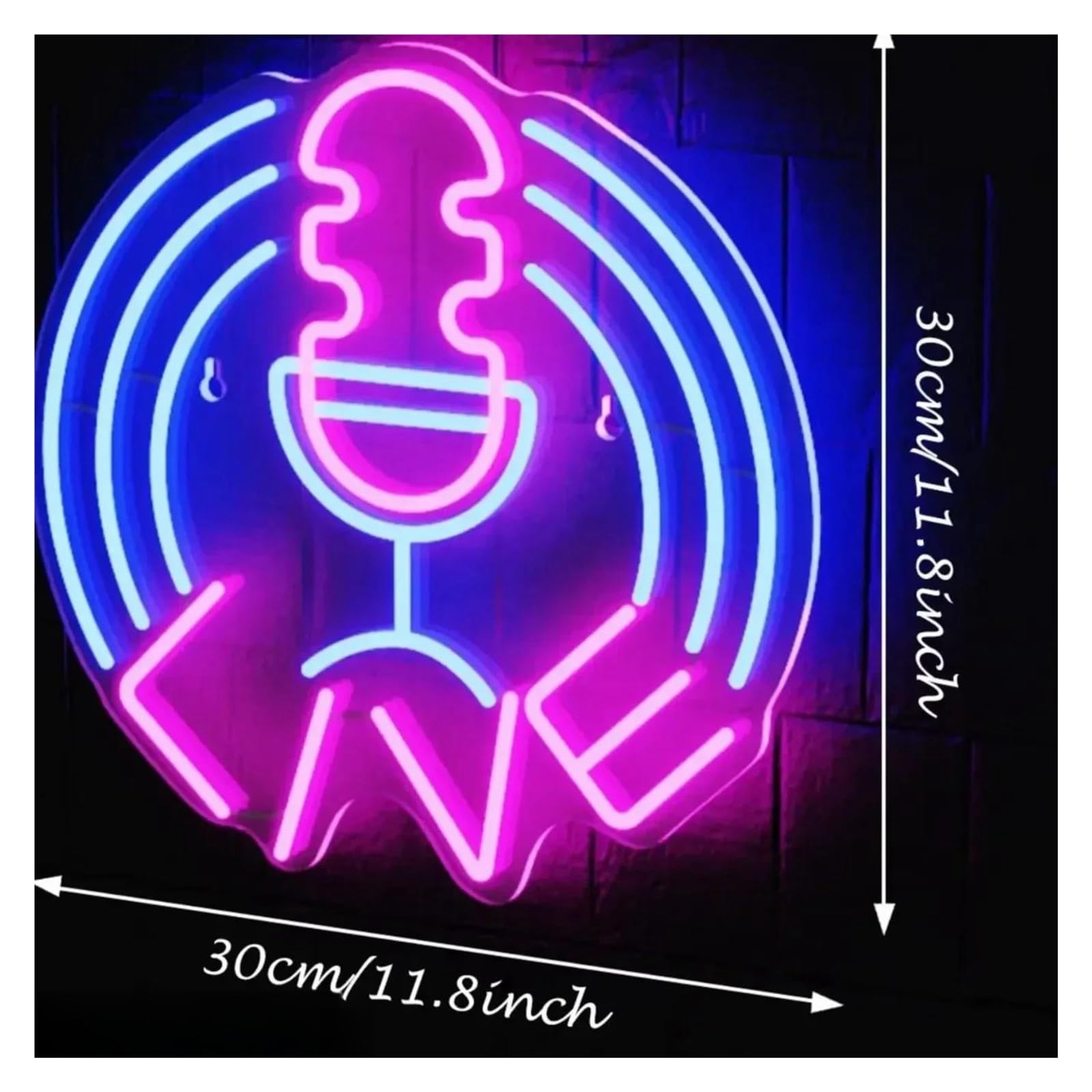 Insegna al Neon LED Insegna Al Neon Con Musica Dal Vivo Per La Decorazione Della Parete Di Casa Luce A LED Per Camera Da Letto Negozio Lampada Da Notte Illuminata 30cm×30cm