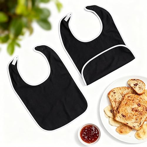 Miniatura 7 de 2 baberos para adultos para comer, protectores de ropa antimanchas para adultos, baberos para adultos mayores, baberos para ancianos, mujeres,