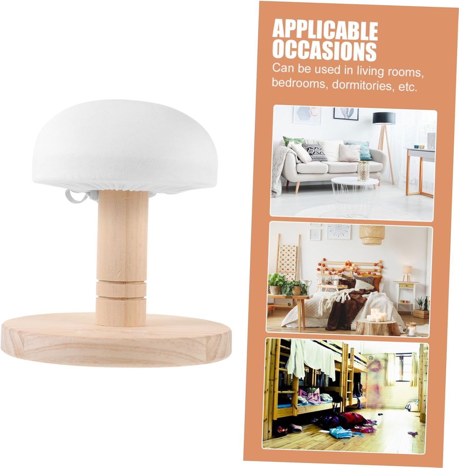 Compact Ironing Stool with Thickened Wood Base Portable Clothes Shoulder Ironing Board for Curved and Necklines for Home Use