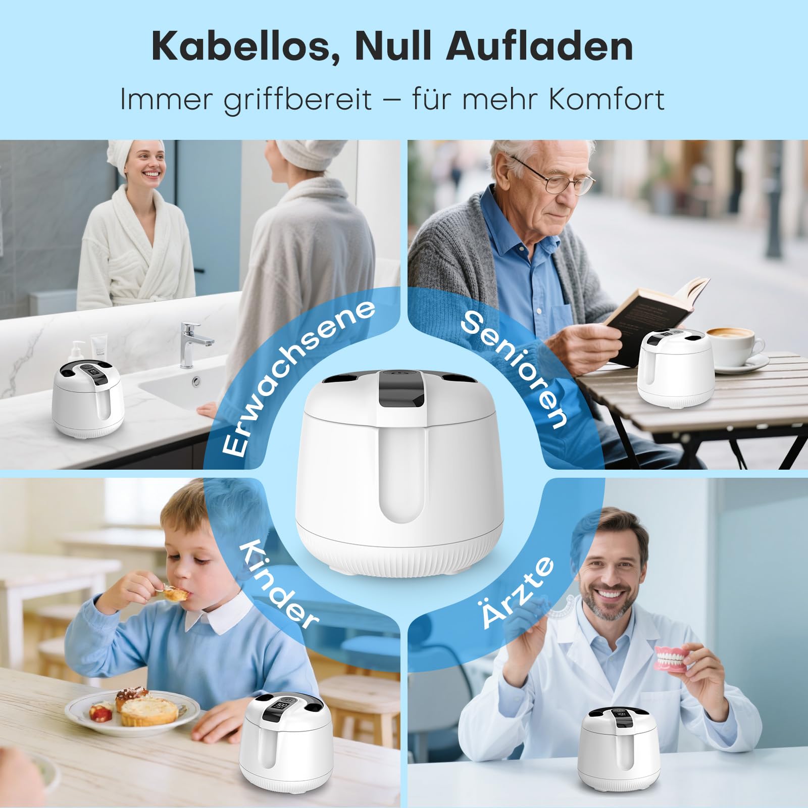 Pulitore ad ultrasuoni 45000 Hz, UV a ultrasuoni, 200 ml