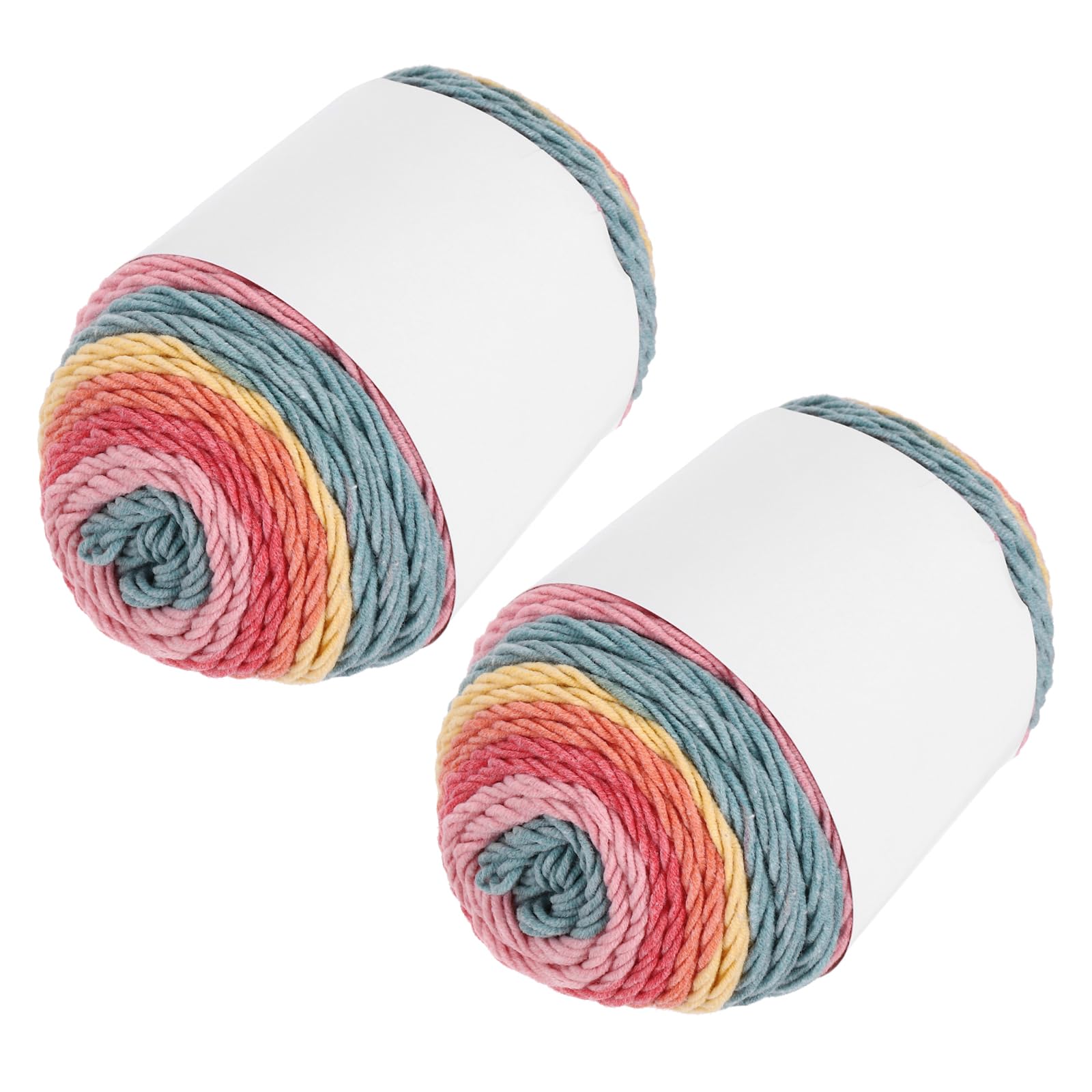 sourcing map Acrylic Yarn for Crocheting, 422 Yard 5 Ply Colorful Soft Crochet Yarns Cotton Cake Yarn for DIY Knitting Craft Blankets(2 Packx100g,Yellow,Pink,Orange,Red,Blue)