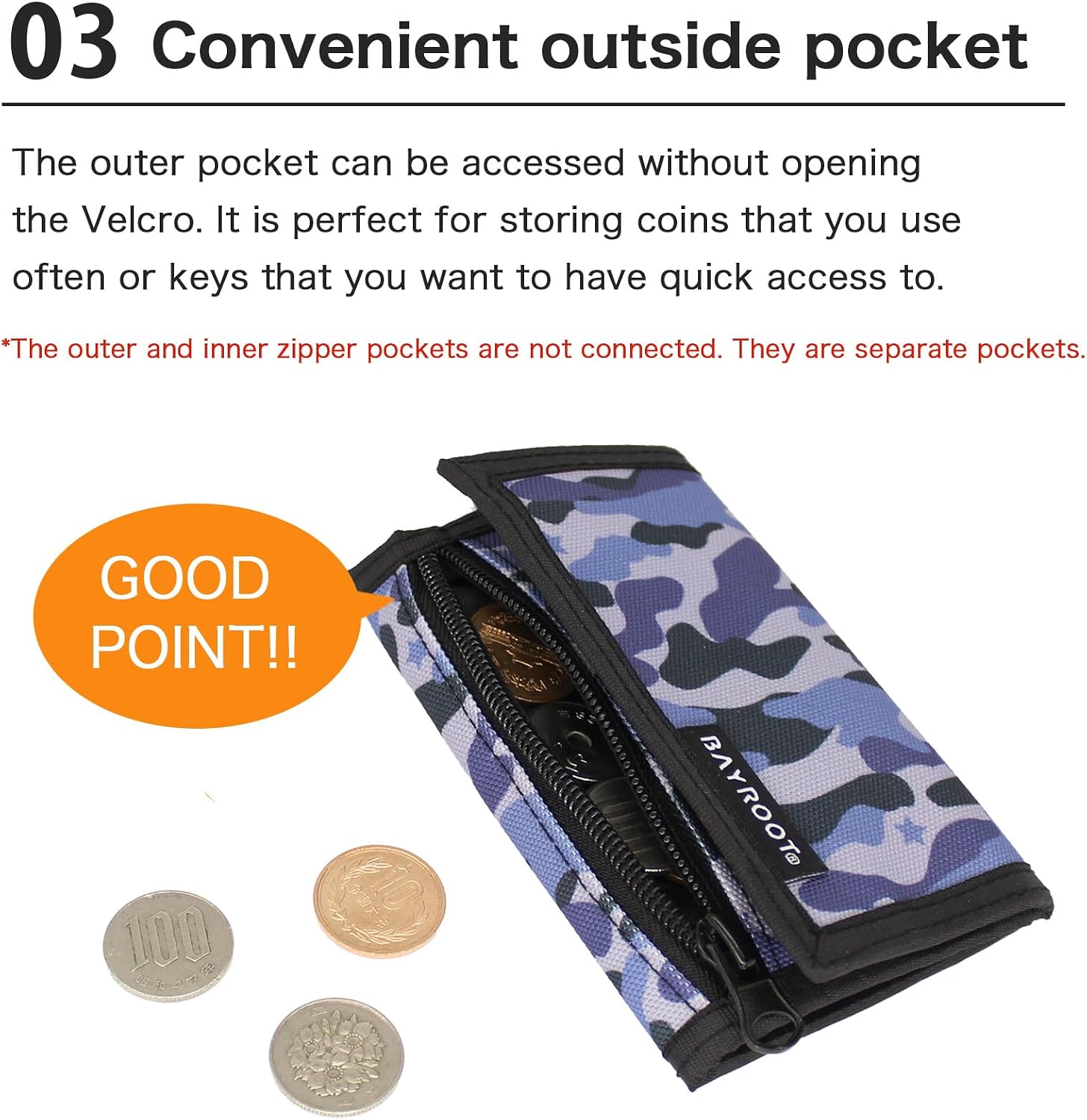 Wallet for kids boys juniors coin purse neck strap compact lightweight camouflage (Blue)