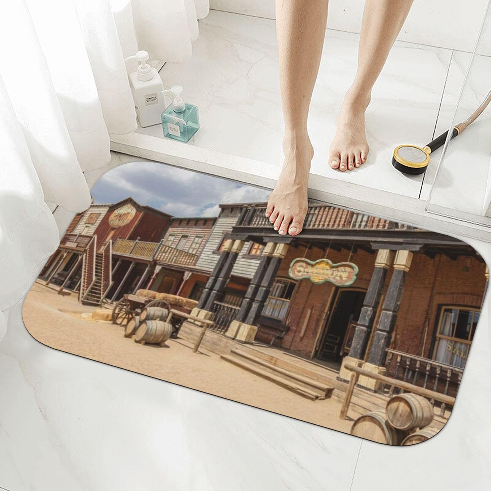 Tapis de salle de bain antidérapant super absorbant pour sol humide