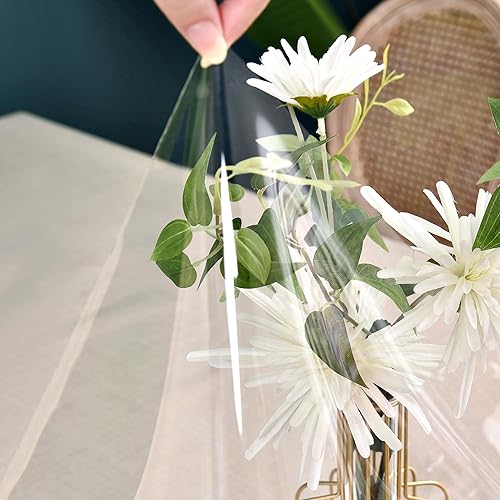 Miniatura 5 de Nasitos Paquete de 2 manteles protectores cuadrados de 60 x 60 pulgadas, mantel decorativo de plástico, PVC, lavable, lavable, lavable, lavable y a