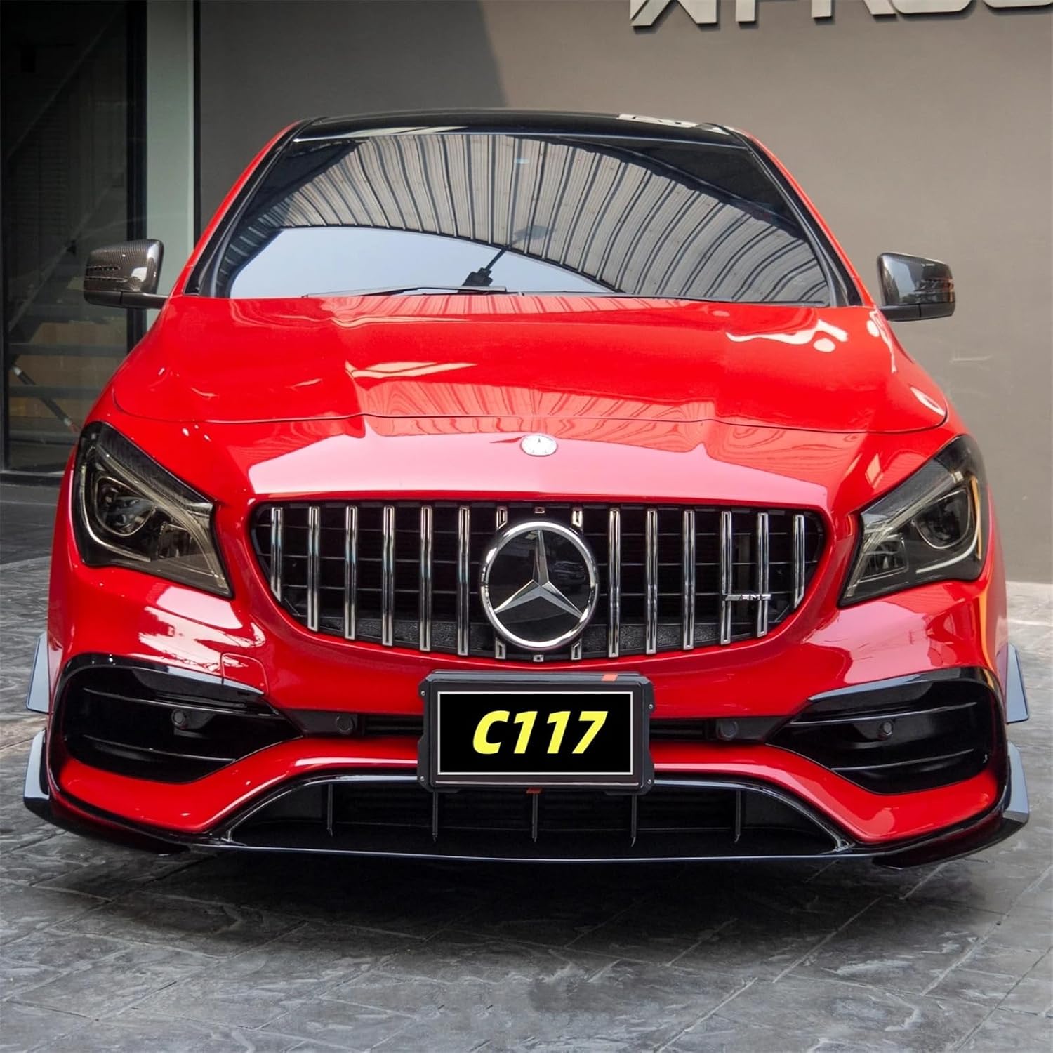 4 個車のフロントバンパーサイドスポイラースプリッターメルセデスベンツ CLA C117 X117 CLA200 220 250 C