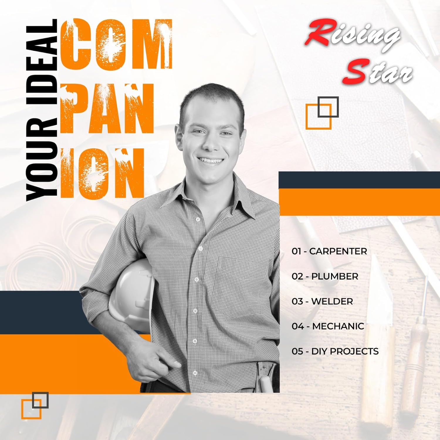 Rising Star Wears Professional Tool Belt with Suspenders | Leather Carpenter & Electrician Tool Belt | Heavy Duty Construction Belt for Men