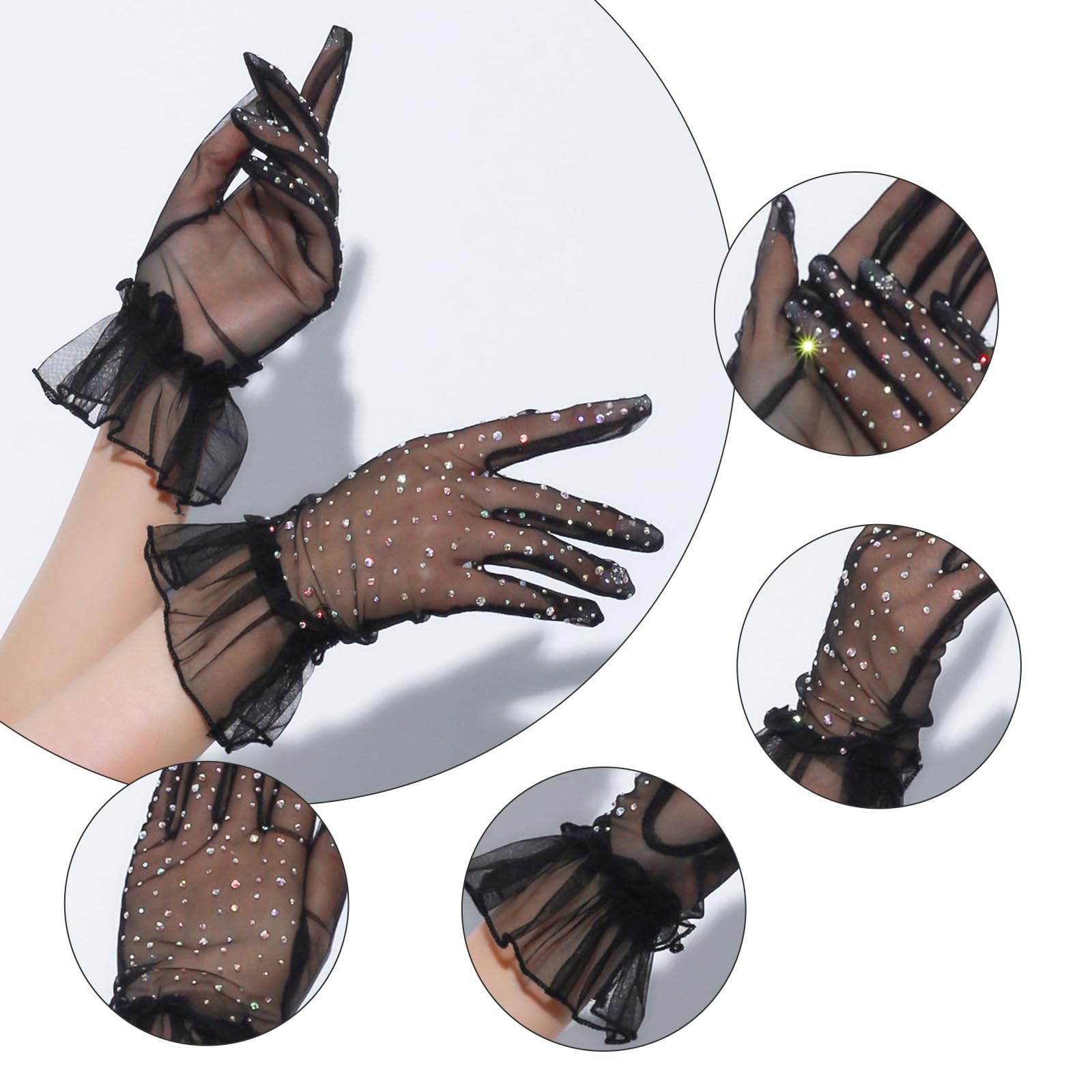 Ladies Lace Gloves Elegant Short Gloves Evening Dance Parties Gloves Lolitas Mittens For Evening Parties
