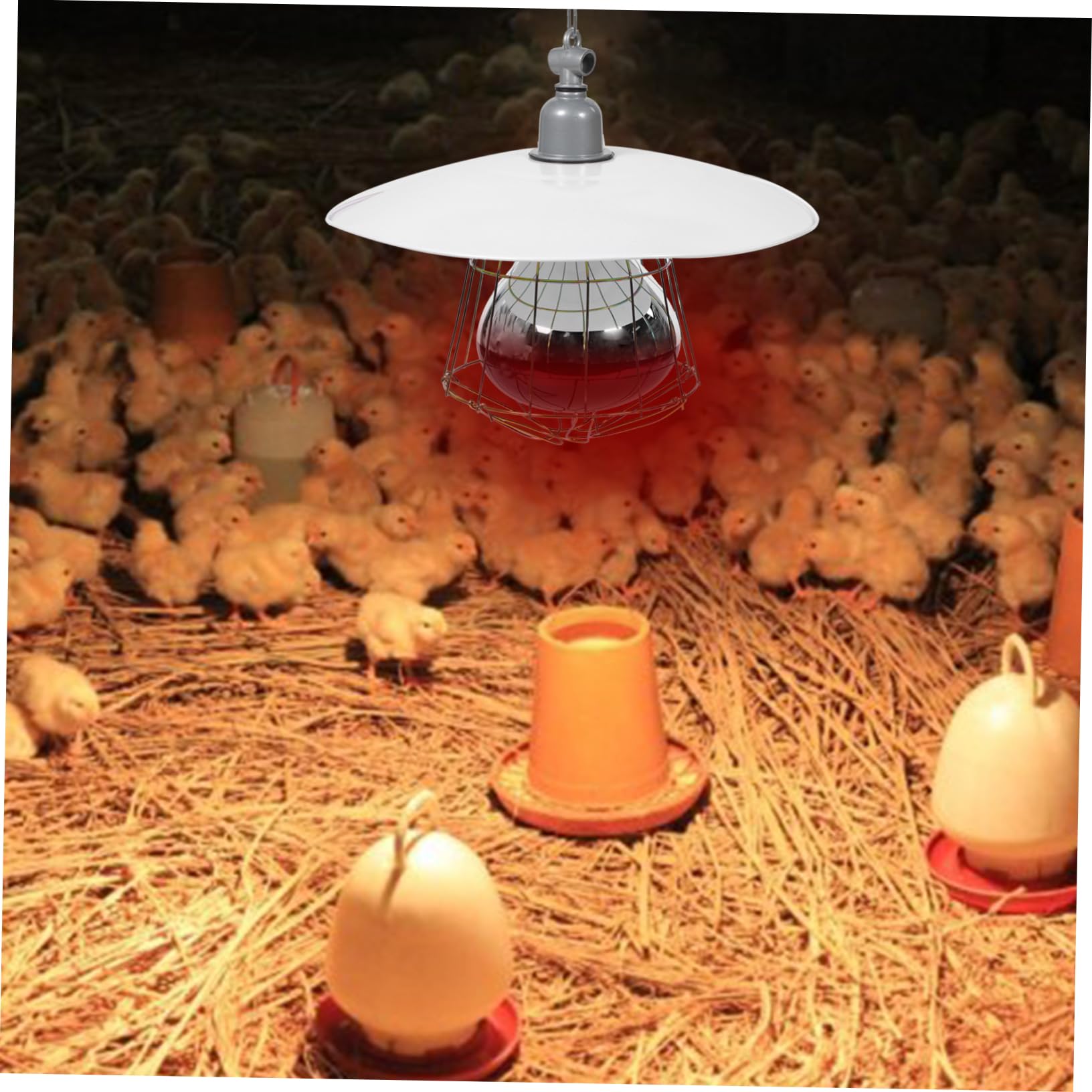 COLLBATH Lampada Riscaldante per Animali da Allevamento Colore Casuale Coprilampada in Metallo e Rete di Protezione, Buona Efficacia Termica e Resistente per Gabbie di Piccoli Suini