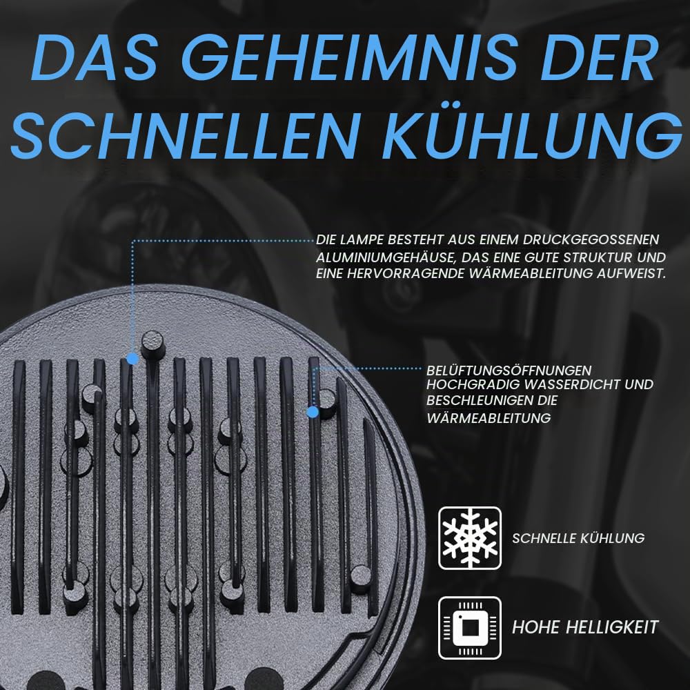 DREAMIZER 5,75 Zoll LED Scheinwerfer E-geprüft mit Blinker Tagfahrlicht Kompatibel mit Harley Dyna Softail Sportster Nightster 48 Iron 883 1200 Wide Glide Low Rider Night Rod Indian Scout Triumph