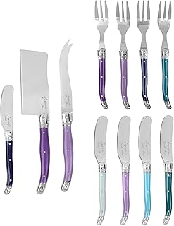 French Home 11-Piece Laguiole Charcutery Set - Plum Rose