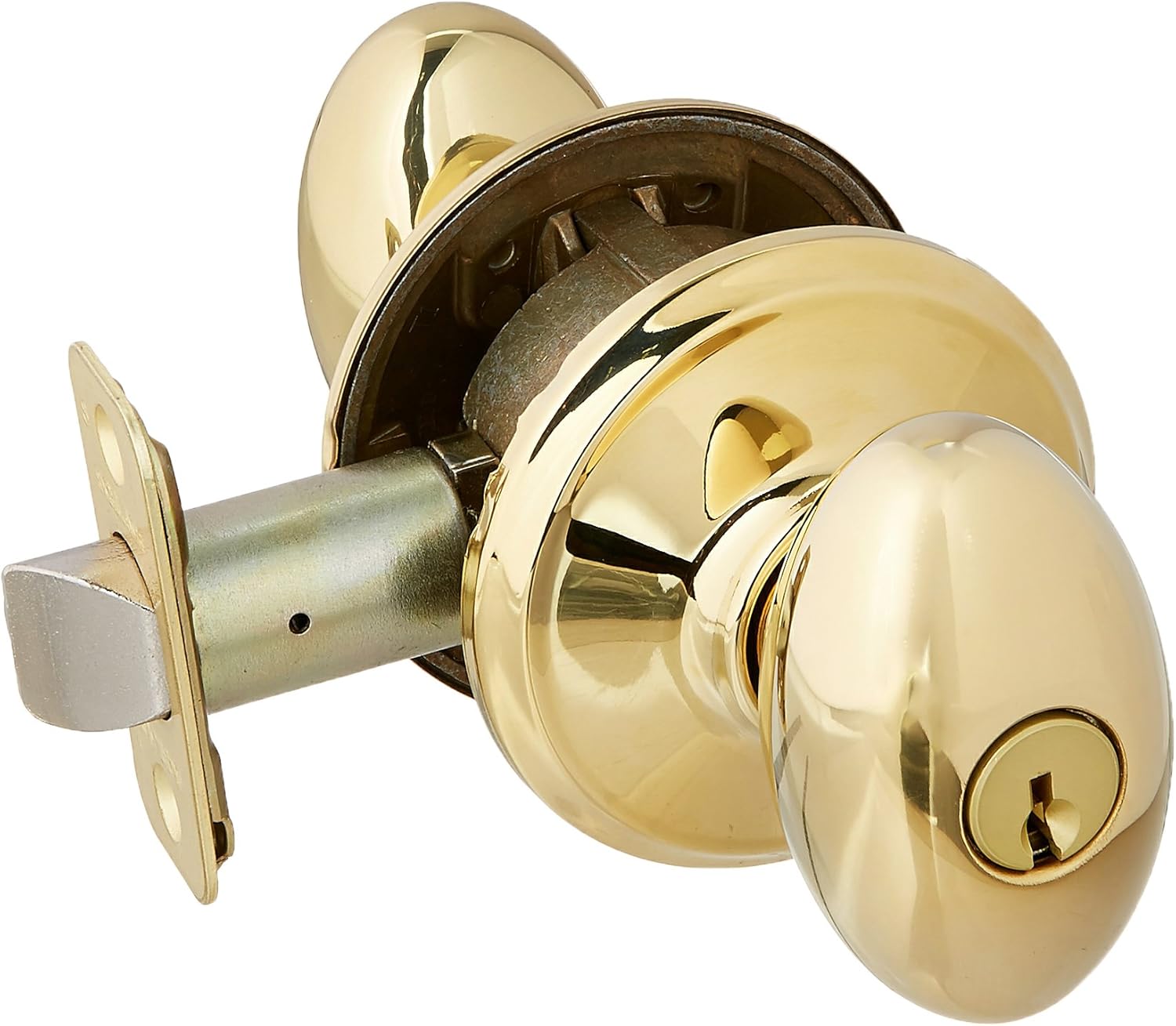 Schlage F51ASIE505 Lifetime Polished Brass Siena Keyed Entry F51A Panic Proof Door Knob